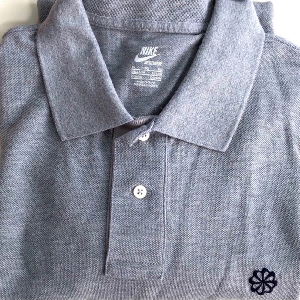 NIKE Sportswear Ribbed Collar Gray Polo Size XL